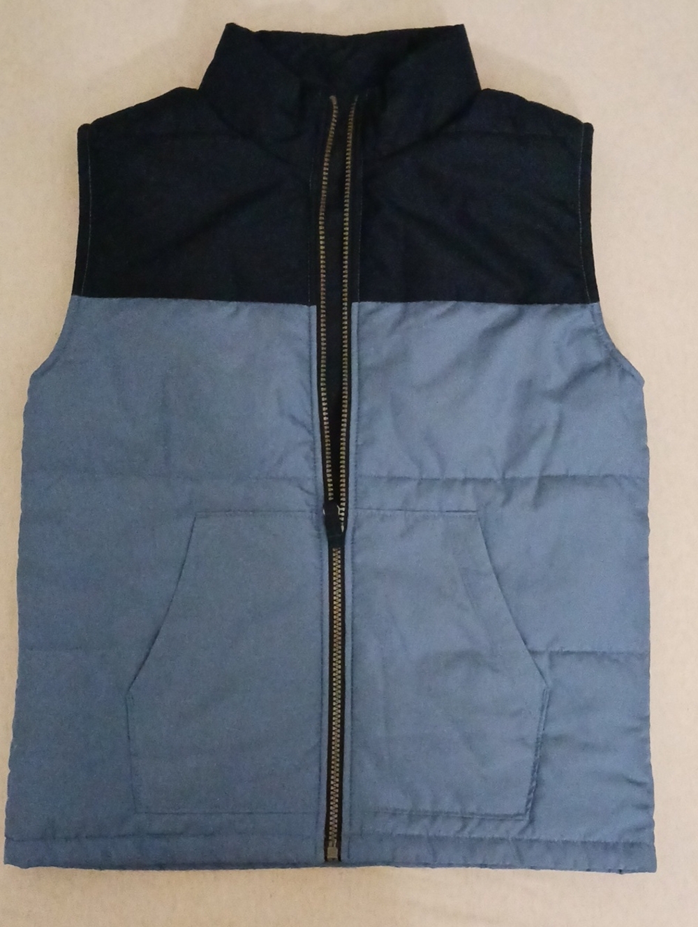 OshKosh B'gosh Two-Tone Puffer Vest in Light Blue and Dark Blue